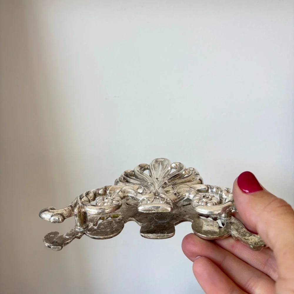 Vintage Ornate Silver Plated Napkin Holders Set of 4 Regency Style